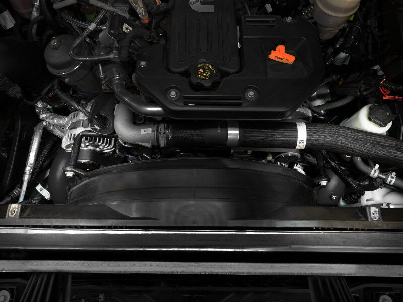 aFe BladeRunner 3in &amp; 3-1/2in AL Hot and Cold Charge Pipe Kit Black RAM Diesel Trucks 25-26 L6-6.7L