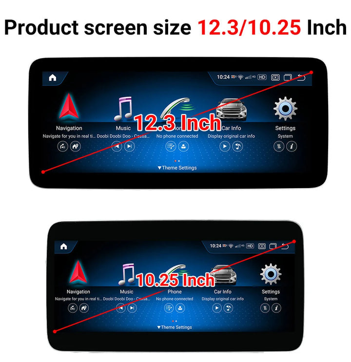 AuCAR Android 10.25/12.3 Head Unit Car Video For Mercedes-Benz C/GLC-Class W205/X253 2015-2018