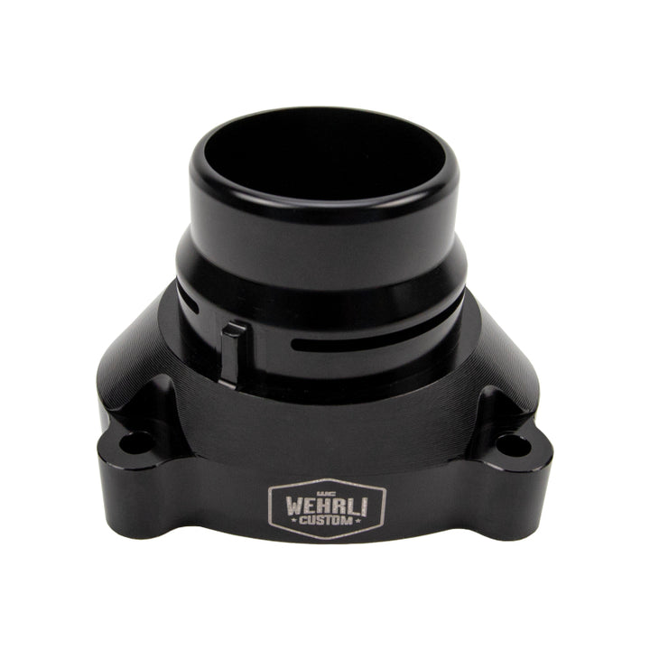 Wehrli 11-25 Ford Power Stroke 6.7L Billet Aluminum Thermostat Housing - Black Anodized