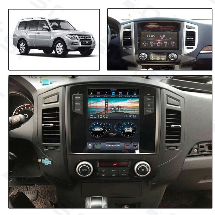 AuCAR Android Tesla style Car GPS Navigation For MITSUBISHI PAJERO V97 V93 Shogun Montero 2006+ headunit radio tape recorder