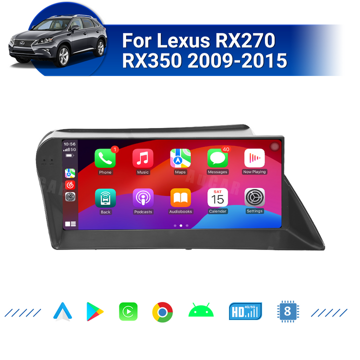 AUCAR Tesla Android 14 10.25" Car Radio GPS Navigation For Lexus RX270 RX350 2009-2015 Car Multimedia Stereo Player Car Video