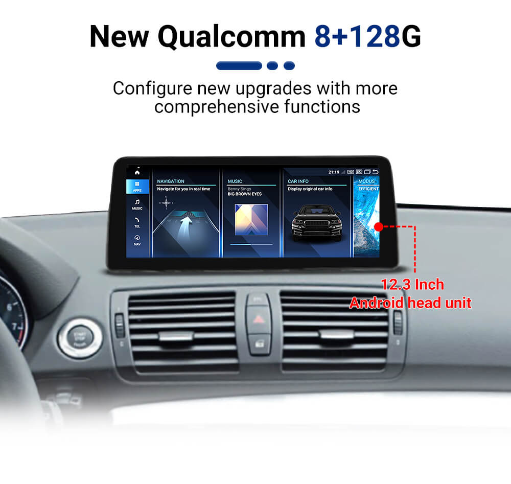 AuCar Android 13 12.3" Car Radio GPS Navigation For BMW 1 Series E81 E82 E87 E88 Car Multimedia Stereo Player Car Video