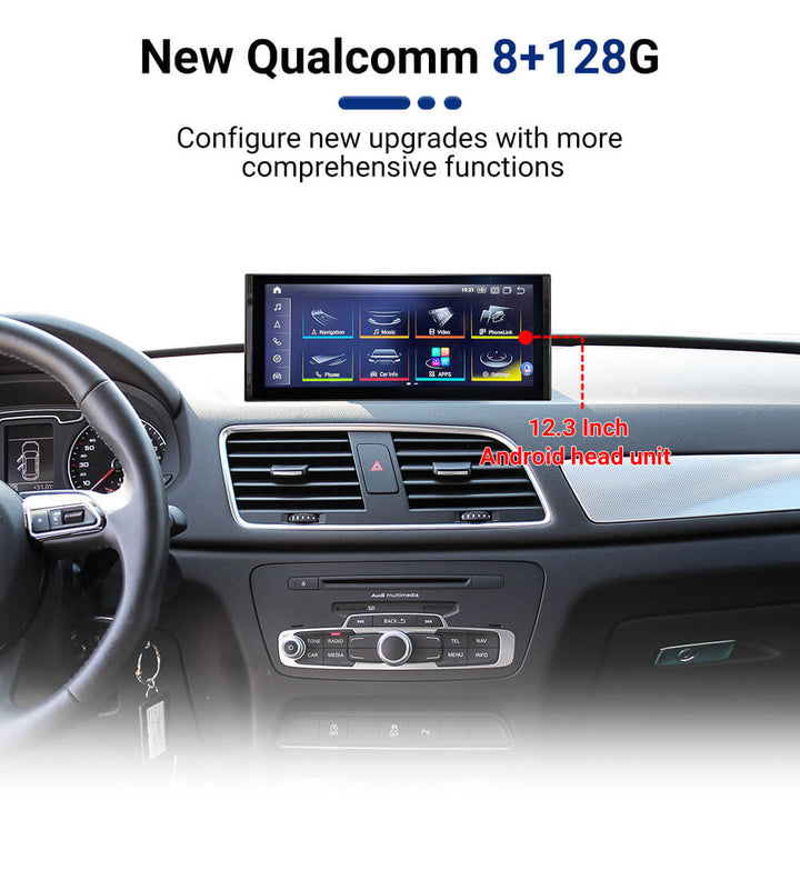 AuCar Android 13 12.3" Car Radio GPS Navigation For Audi Q3 SQ3 RSQ3 2013-2018 Car Multimedia Stereo Player Car Video