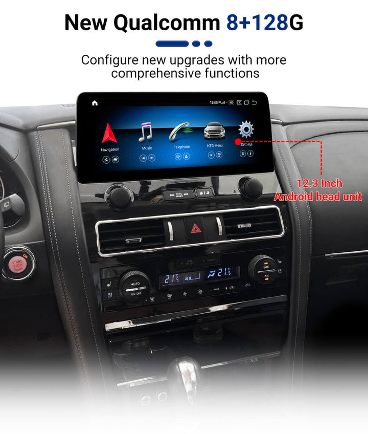 AuCar Android 10 12.3" Car Radio GPS Navigation For Infiniti QX80 QX56 Nissan Patrol Y62 2010-2022 Car Multimedia Stereo Player Car Video