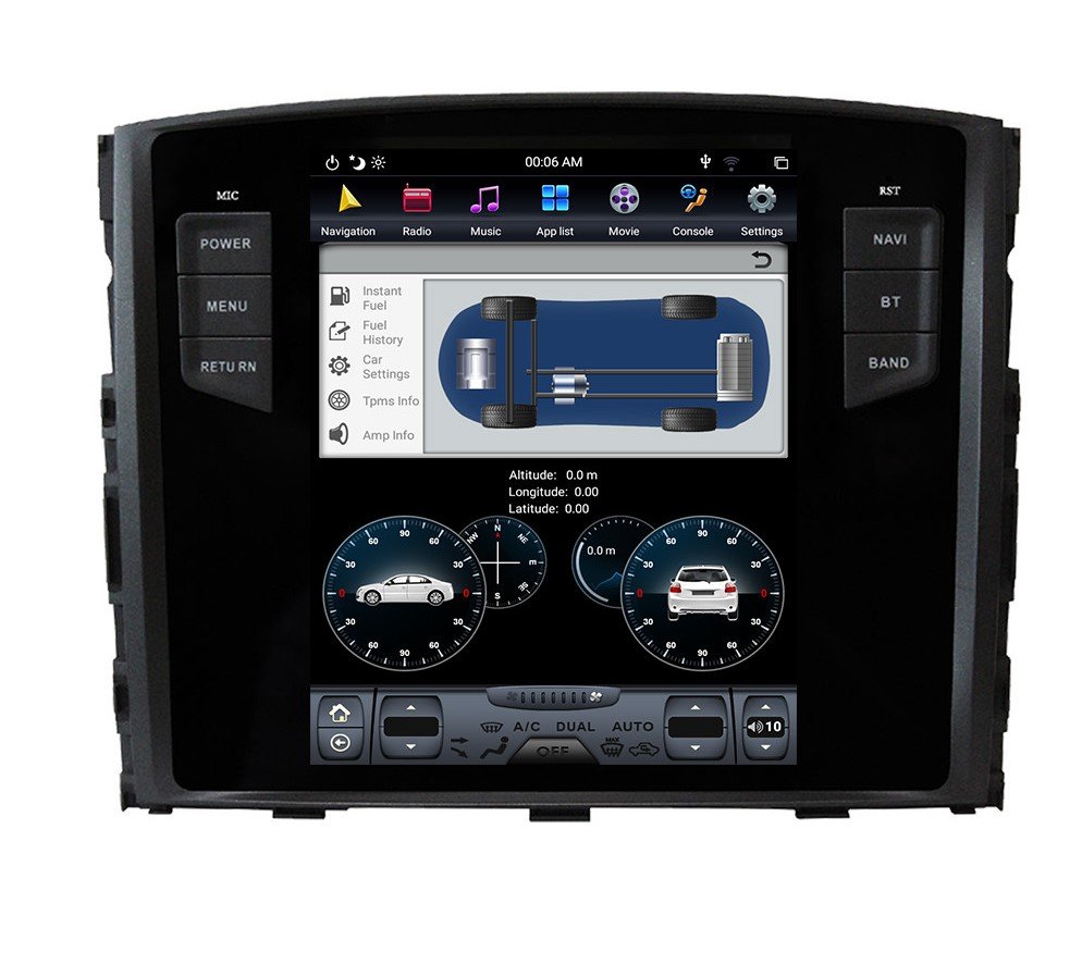 AuCAR Android Tesla style Car GPS Navigation For MITSUBISHI PAJERO V97 V93 Shogun Montero 2006+ headunit radio tape recorder