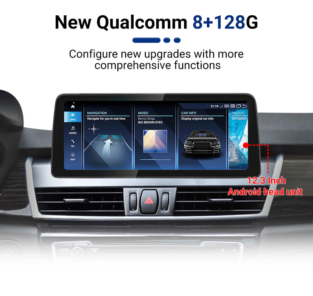 AuCar Android 13 12.3" Car Radio GPS Navigation For BMW 2 Series F45 F46 2013-2019 NBT Car Multimedia Stereo Player Car Video