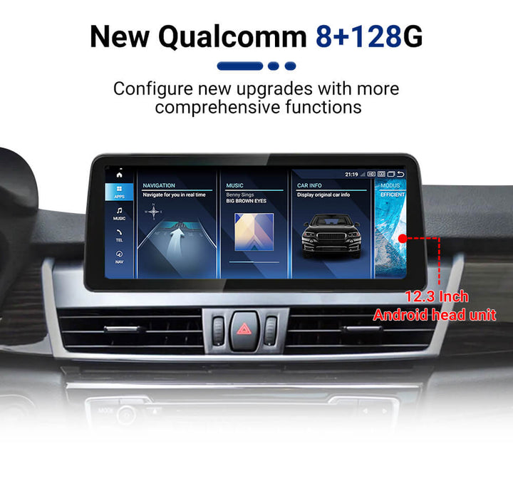 AuCar Android 13 12.3" Car Radio GPS Navigation For BMW 2 Series F45 F46 2013-2019 NBT Car Multimedia Stereo Player Car Video