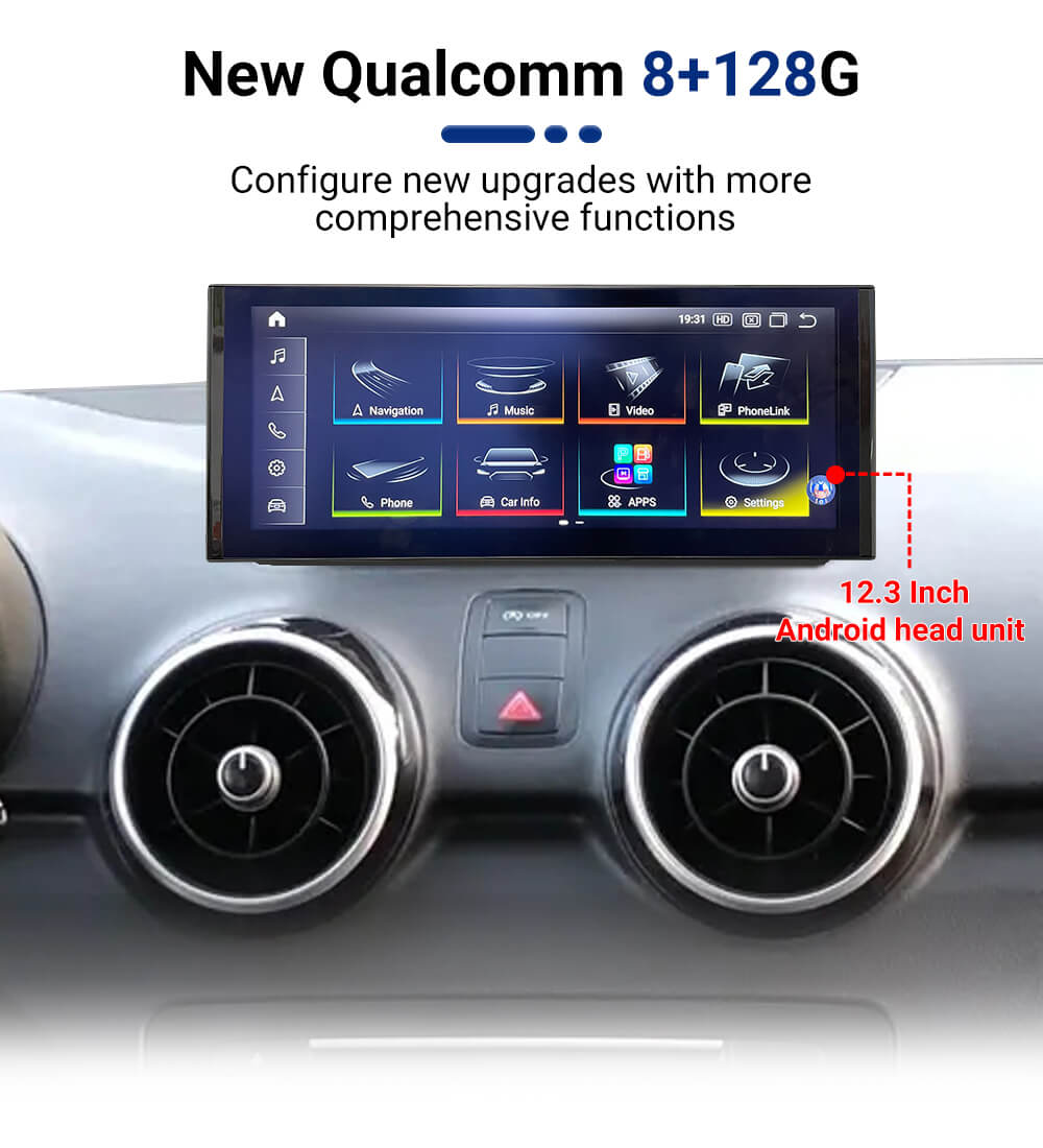 AuCar Android 13 12.3" Car Radio GPS Navigation For Audi A1 2012-2018 Car Multimedia Stereo Player Car Video
