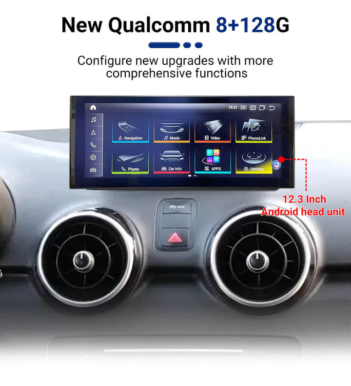 AuCar Android 13 12.3" Car Radio GPS Navigation For Audi A1 2012-2018 Car Multimedia Stereo Player Car Video