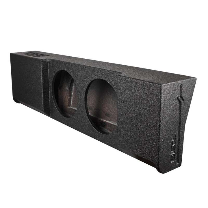 DS18 2x 12in Shallow Down Firing Underseat Ported Box Subwoofer Enclosure- Black Spray Paint Finish