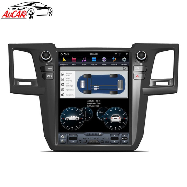 AuCAR Android 11.0 Tesla Style 12.1" car radio GPS Navigation for Toyota Fortuner 2013 2014 2015 autoradio 1 din multimedi Stereo
