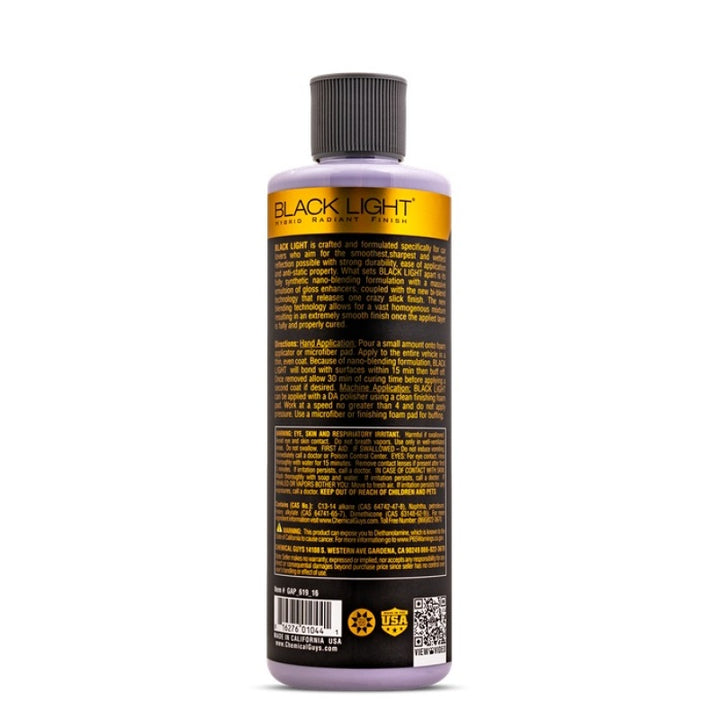 Chemical Guys Black Light Hybrid Radiant Finish Gloss Enhancer &amp; Sealant In One - 16oz