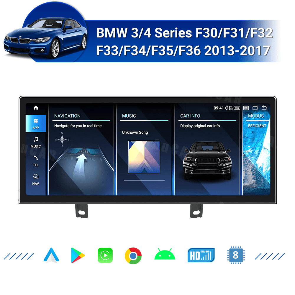 AuCar Android 13 Car Radio GPS Navigation For BMW 3 Series F30/F31/F34/F35 4 Series F32/F33/F36 2013-2017 Car Multimedia Stereo Player Car Video