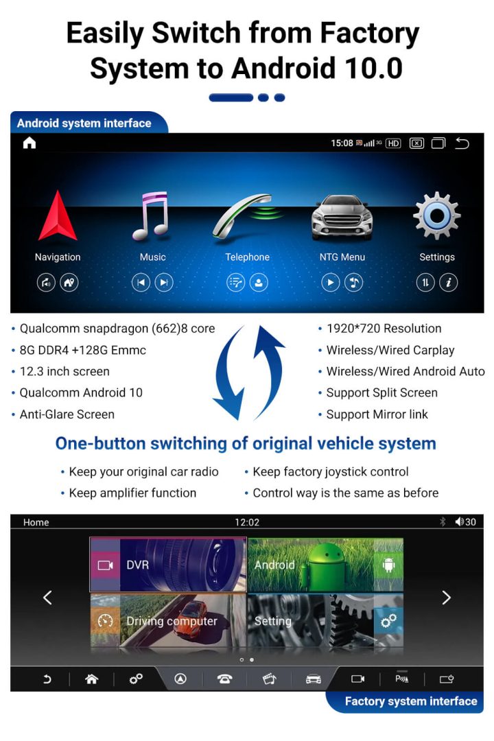 AuCar Android 10 12.3" Car Radio GPS Navigation For Infiniti QX80 QX56 Nissan Patrol Y62 2010-2022 Car Multimedia Stereo Player Car Video