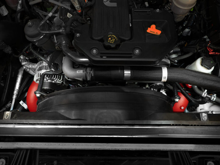 aFe BladeRunner 3in &amp; 3-1/2in AL Hot and Cold Charge Pipe Kit Red RAM Diesel Trucks 25-26 L6-6.7L