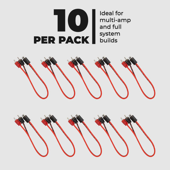 DS18 Level 1 RCA Y Connector 1 Female to 2 Male 10 x Pack