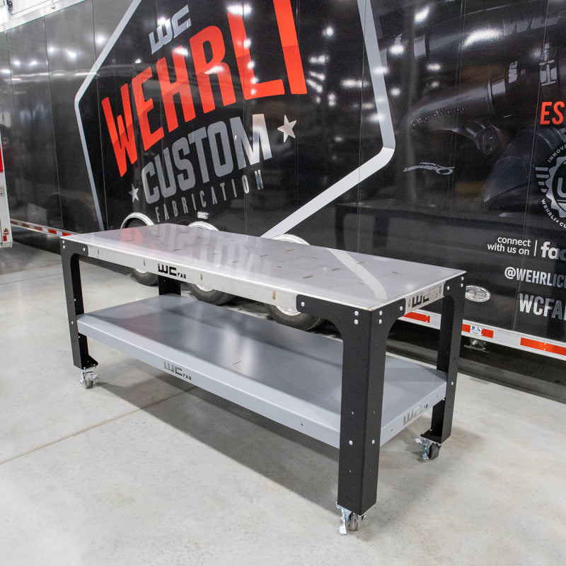 Wehrli Modular Steel Work Bench Top/Shelf Kit - 32in x 90in x .120in Thick (Grey &amp; Raw Steel)