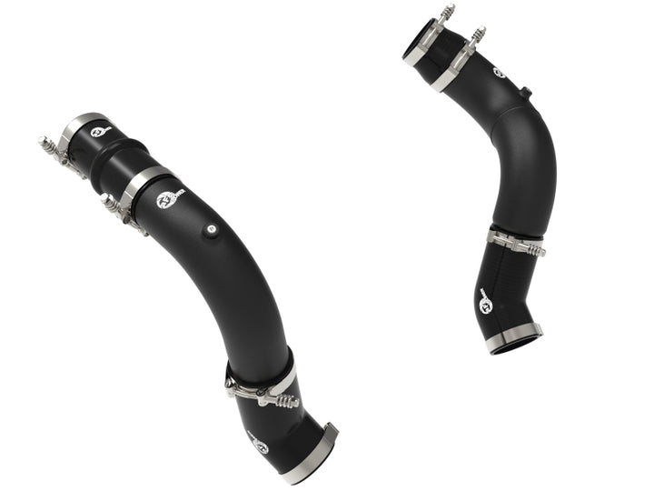 aFe BladeRunner 3in &amp; 3-1/2in AL Hot and Cold Charge Pipe Kit Black RAM Diesel Trucks 25-26 L6-6.7L
