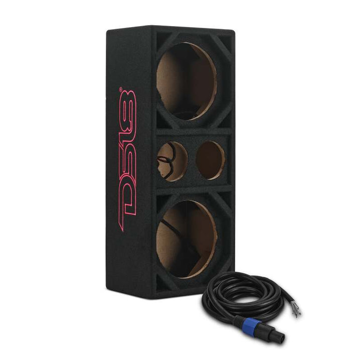 DS18 Ported Enclosure w/ 2x 8in Mids &amp; 2x 3.6in (Not Included)- Black Carpet