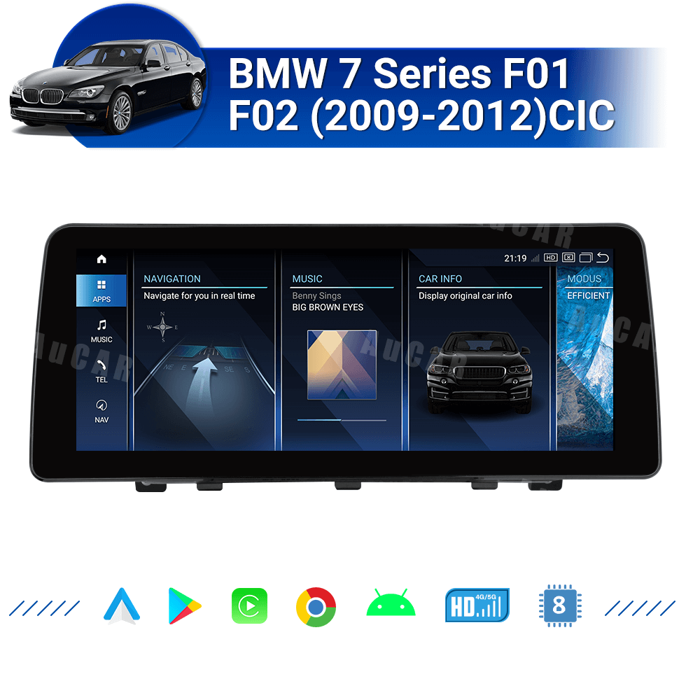 AuCar Android Screen Size Car Radio GPS Navigation For BMW 7 Series F01/F02 2009-2012 CIC Car Multimedia Stereo Player Car Video