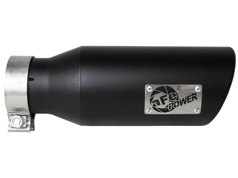 aFe MACH Force-Xp 304 Stainless Steel Clamp-on Exhaust Tip Black 3in Inletx4-1/2in Outletx12in L