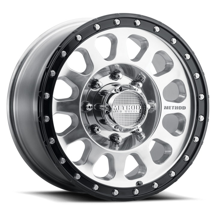 Method MR315 17x8.5 +25mm Offset 8x6.5 130.81mm CB Polished Wheel - Gloss Black Lip