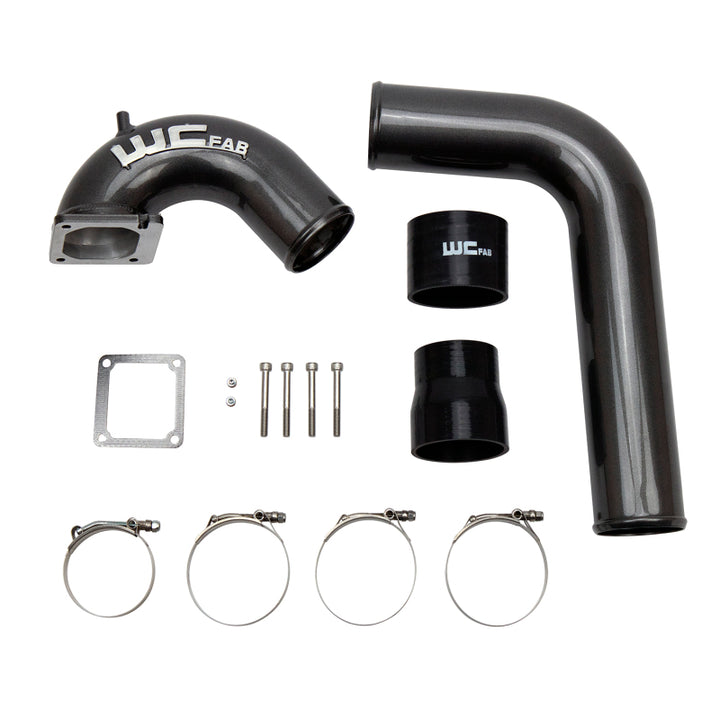 Wehrli 03-07 Cummins 5.9L 3.5in Intake Horn &amp; Driver Intercooler Pipe - Cat Yellow