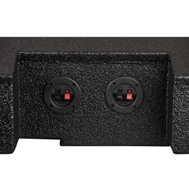 DS18 2x 10in Forward Firing Underseat Ported Box Subwoofer Enclosure- Black Spray Liner Paint Finish