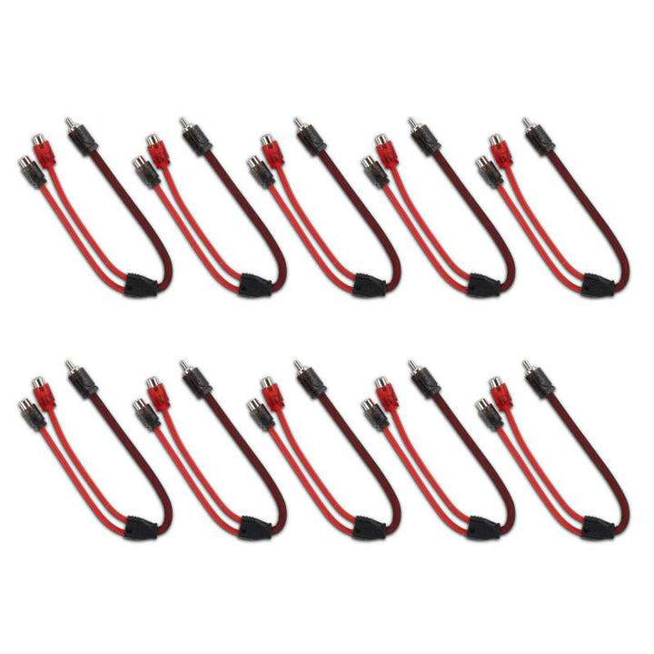 DS18 Level 2 RCA Y Connector 1 Male to 2 Female 10 x Pack