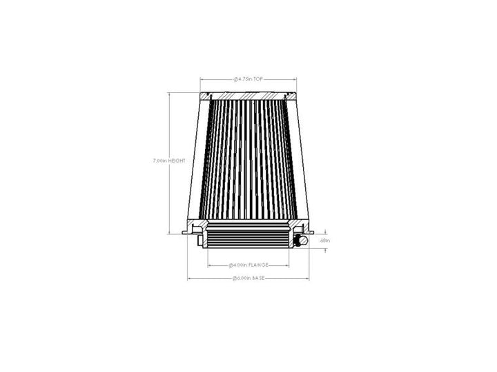 aFe Momentum Intake Replacement Air Filter w/ D2 Dura-Dry Media 4in Fx6in Bx4-3/4in Tx7in H