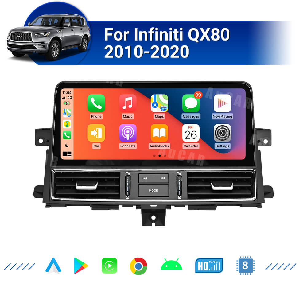 AuCar Android 10 12.3" Car Radio GPS Navigation For Infiniti QX80 2010-2020