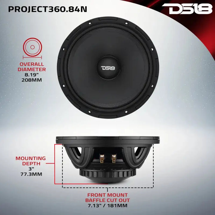 DS18 High-Sensitivity Mid-High Loudspeakers w/ Rotating Recone 8in 102db 4ohm 95Hz-17kHz