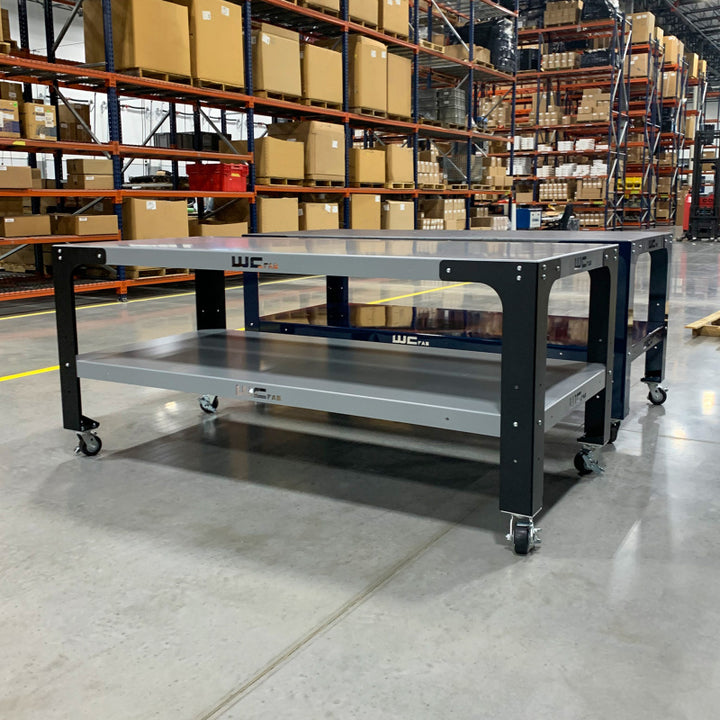 Wehrli Modular Steel Work Bench Top/Shelf Kit - 42in x 72in x .120in Thick (Grey &amp; Raw Steel)