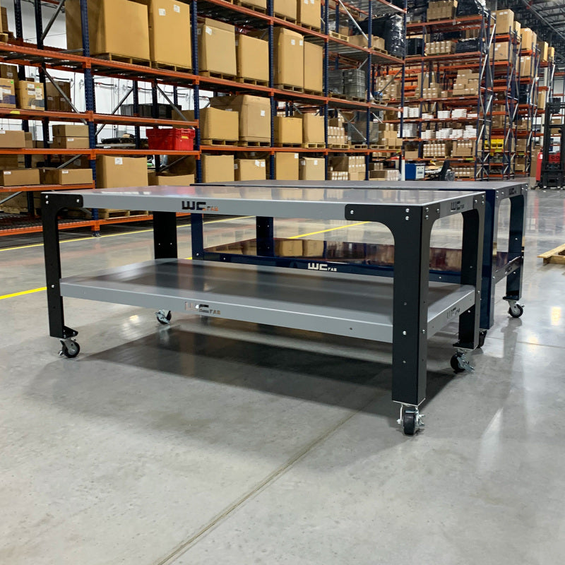 Wehrli Modular Steel Work Bench Top/Shelf Kit - 42in x 90in x .120in Thick (Grey &amp; Raw Steel)
