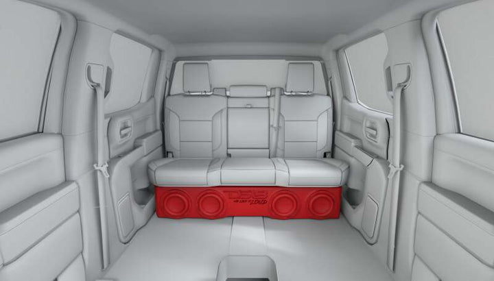 DS18 4 x 8in Forward Firing Underseat Ported Box Subwoofer Enclosure Black Spray Liner Paint Finish