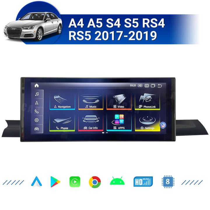 AuCar Android 13 12.3" Car Radio GPS Navigation For Audi A4 A5 S4 S5 RS4 RS5 2017-2019 Car Multimedia Stereo Player Car Video