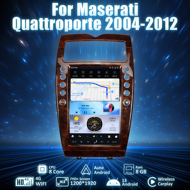 AuCar Tesla Android 13 14.5" Car Radio GPS Navigation For Maserati Quattroporte 2004-2012 Car Multimedia Stereo Player Car Video