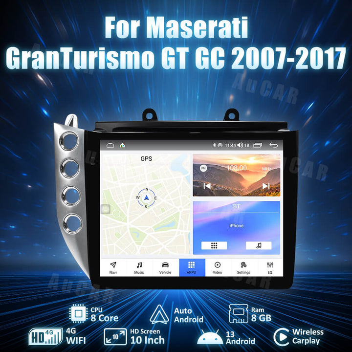 AuCAR Gen 5 Android 13 10“ Car Radio for Maserati GranTurismo GT/GC 2007-2017 Multimedia Stereo Audio DVD Player
