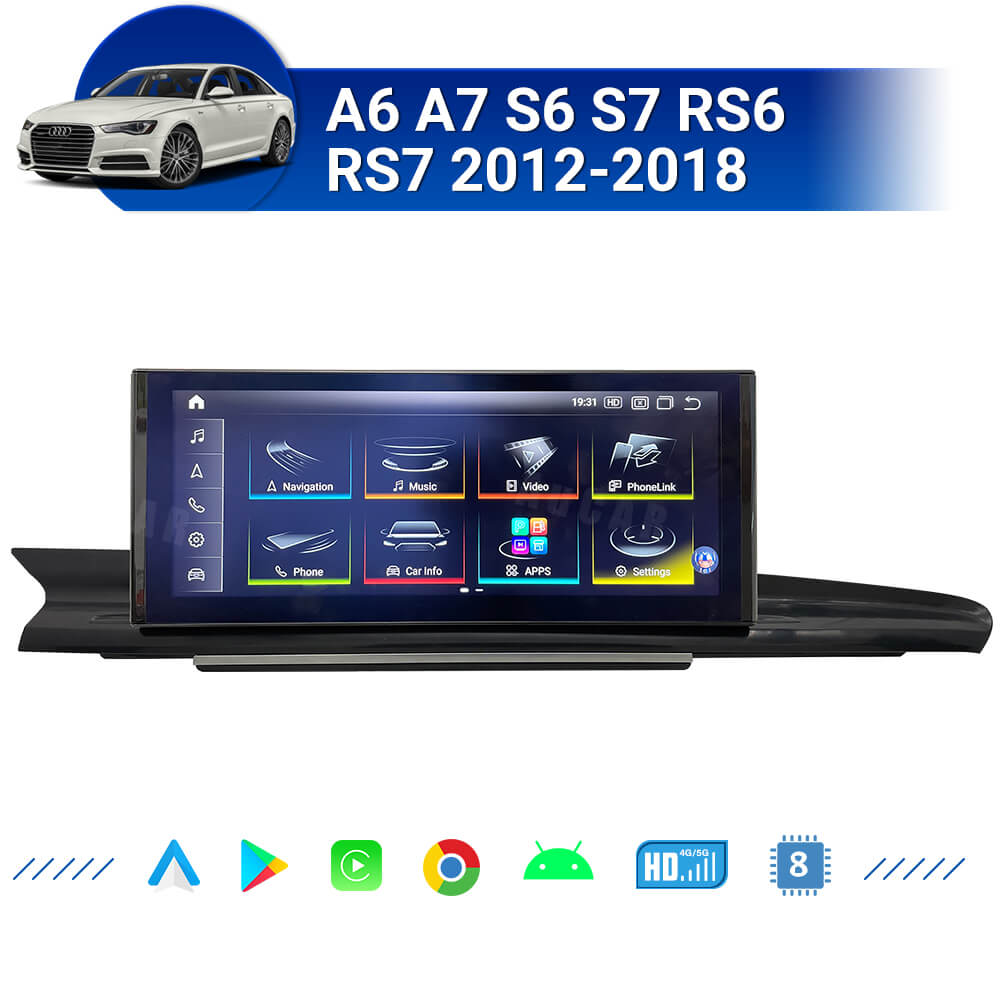 AuCar Android 13 12.3" Car Radio GPS Navigation For Audi A6 A7 S6 S7 RS6 RS7 2012-2018 Car Multimedia Stereo Player Car Video