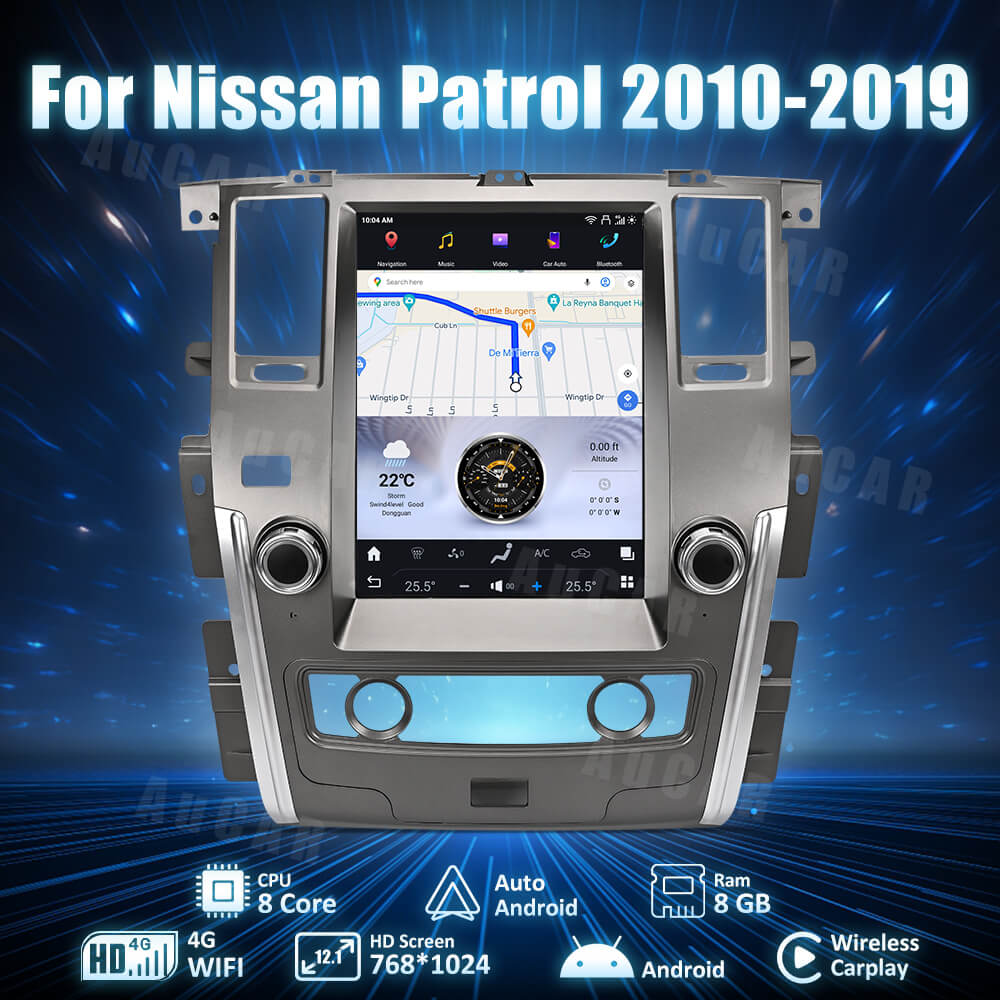 AuCar Android 13 12.1" Car Radio GPS Navigation For Nissan Patrol 2010-2019 Car Multimedia Stereo Player Car Video