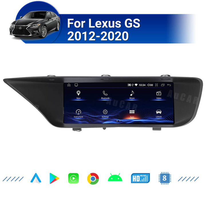 AuCar 12.3" Android Car Radio GPS Navigation For Lexus GS 2012-2020