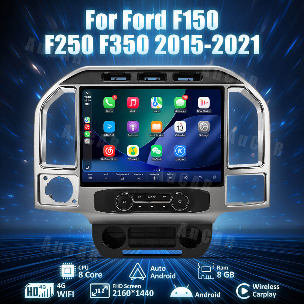 AuCar Android 13.2" Car Radio GPS Navigation For Ford F150 F250 F350 Raptor 2015-2021