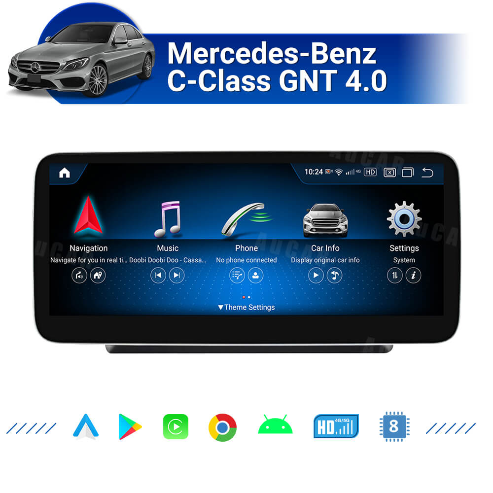 AuCAR Android 13 10.25/12.3 Head Unit Car Video For Mercedes-Benz C-Class GNT 4.0 Car Multimedia Player GPS Navi Audio Radio Stereo Head Unit
