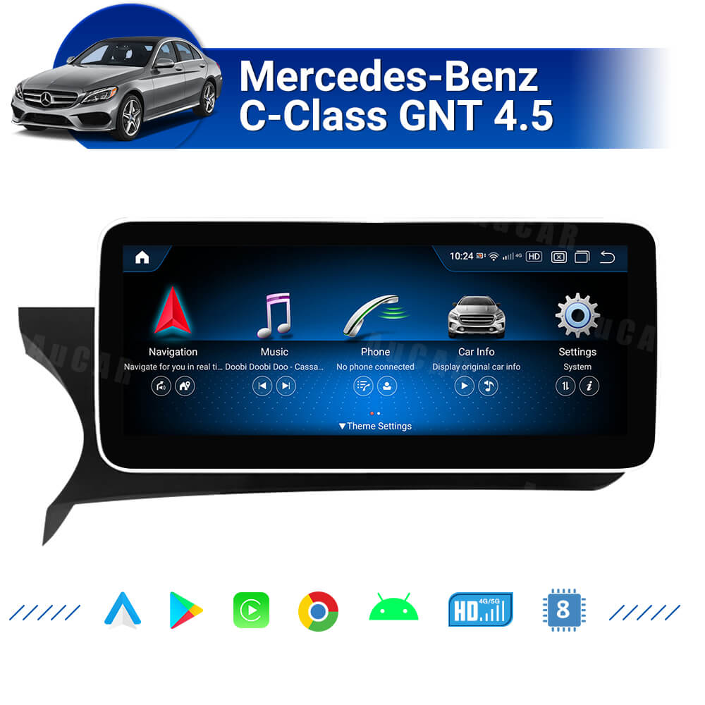 AuCAR Android 13 10.25/12.3 Head Unit Car Video For Mercedes-Benz C-Class GNT 4.5 Car Multimedia Player GPS Navi Audio Radio Stereo Head Unit