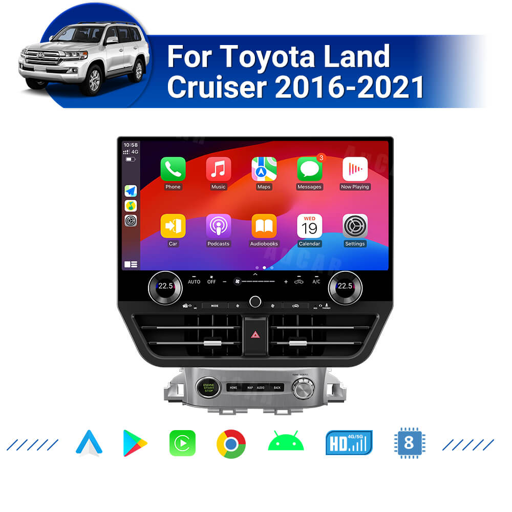 AuCar Tesla Android 19.8" Car Radio GPS Navigation For Toyota Land Cruiser 2016-2021 Car Multimedia Stereo Player Car Video