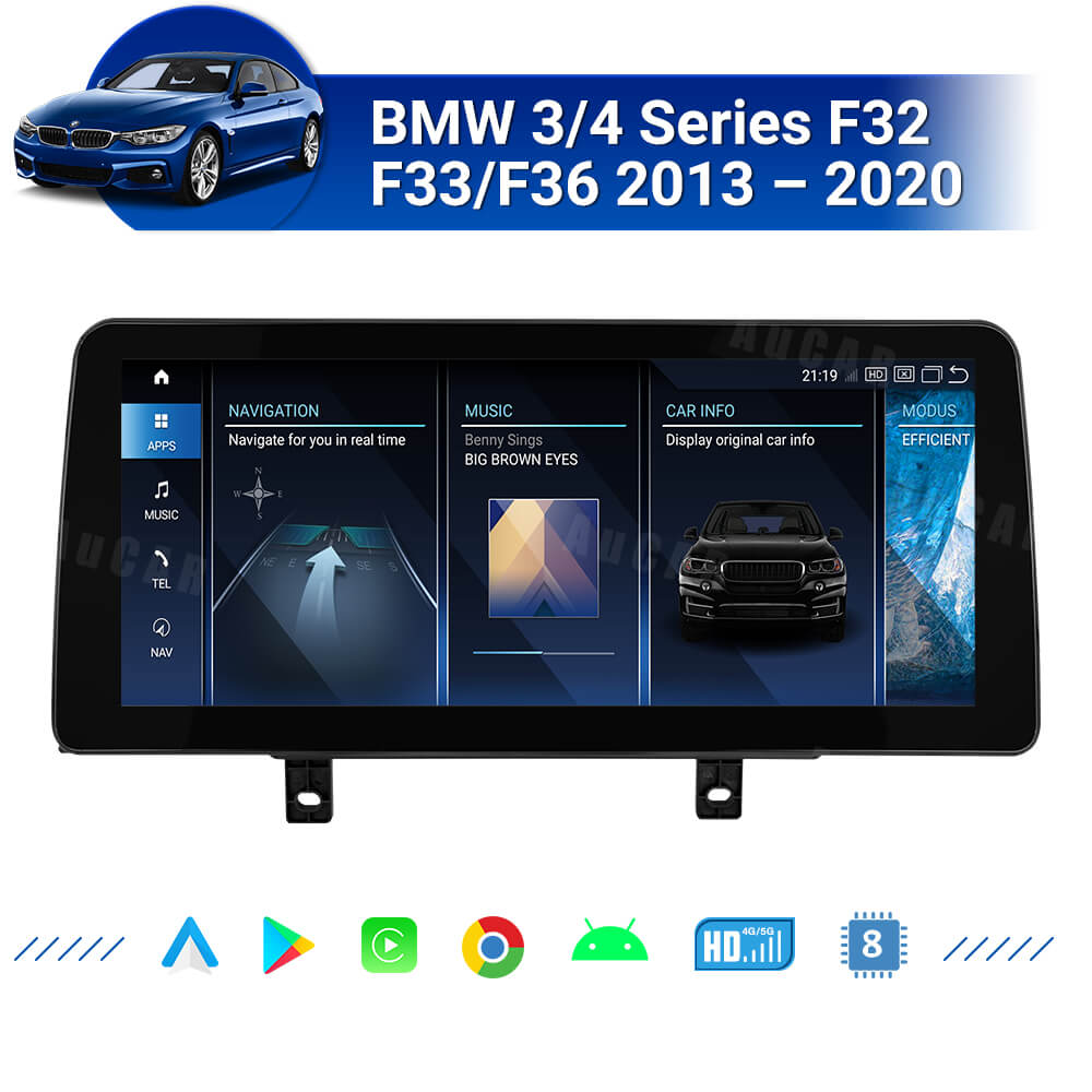 AuCar Android 13 12.3" Car Radio GPS Navigation For BMW 3/4 Series F32 F33/F36 2013-2020 Car Multimedia Stereo Player Car Video