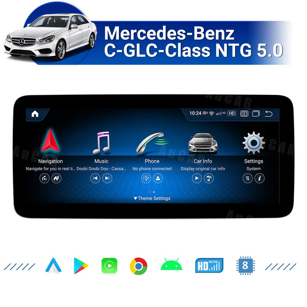 AuCAR Android 13 10.25/12.3 Head Unit Car Video For Mercedes-Benz C-GLC-Class NTG 5.0 Car Multimedia Player GPS Navi Audio Radio Stereo Head Unit