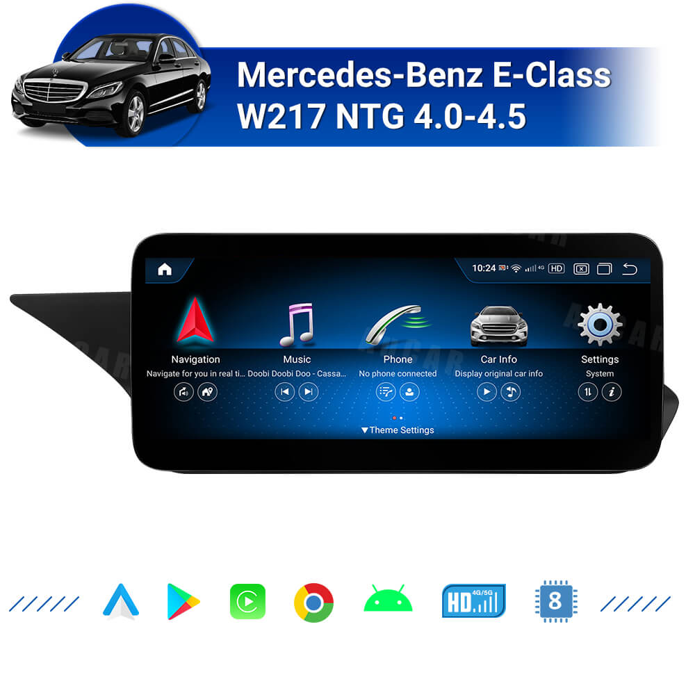 AuCAR Android 13 10.25/12.3 Head Unit Car Video For Mercedes-Benz E-Class W217 NTG 4.0-4.5 Car Multimedia Player GPS Navi Audio Radio Stereo Head Unit