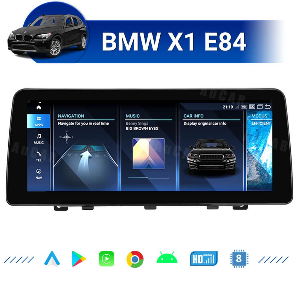 AuCar Android 13 10.25 / 12.3 Screen Size Car Radio GPS Navigation For BMW X1 E84 Car Multimedia Stereo Player Car Video