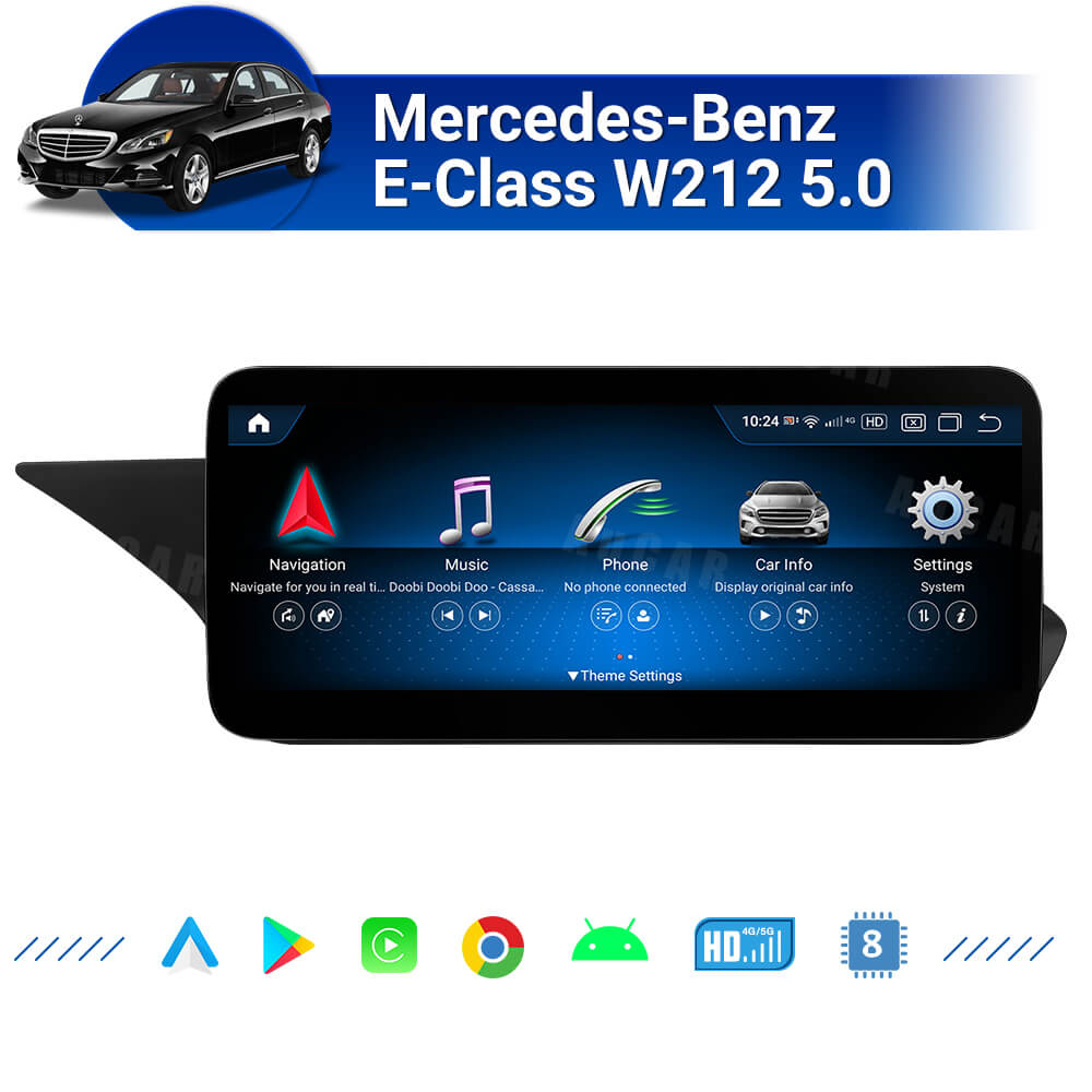 AuCAR Android 13 10.25/12.3 Head Unit Car Video For Mercedes-Benz E-Class W212 5.0 Car Multimedia Player GPS Navi Audio Radio Stereo Head Unit